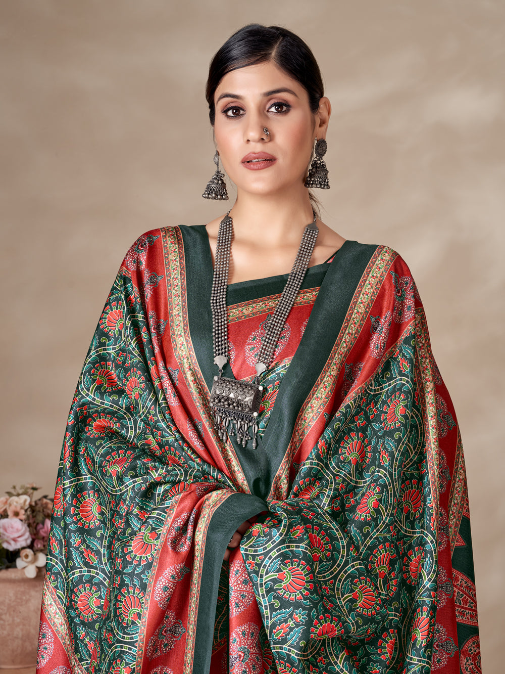 Elegant Pashmina Saree | Perfect Designer Digital Printed Work