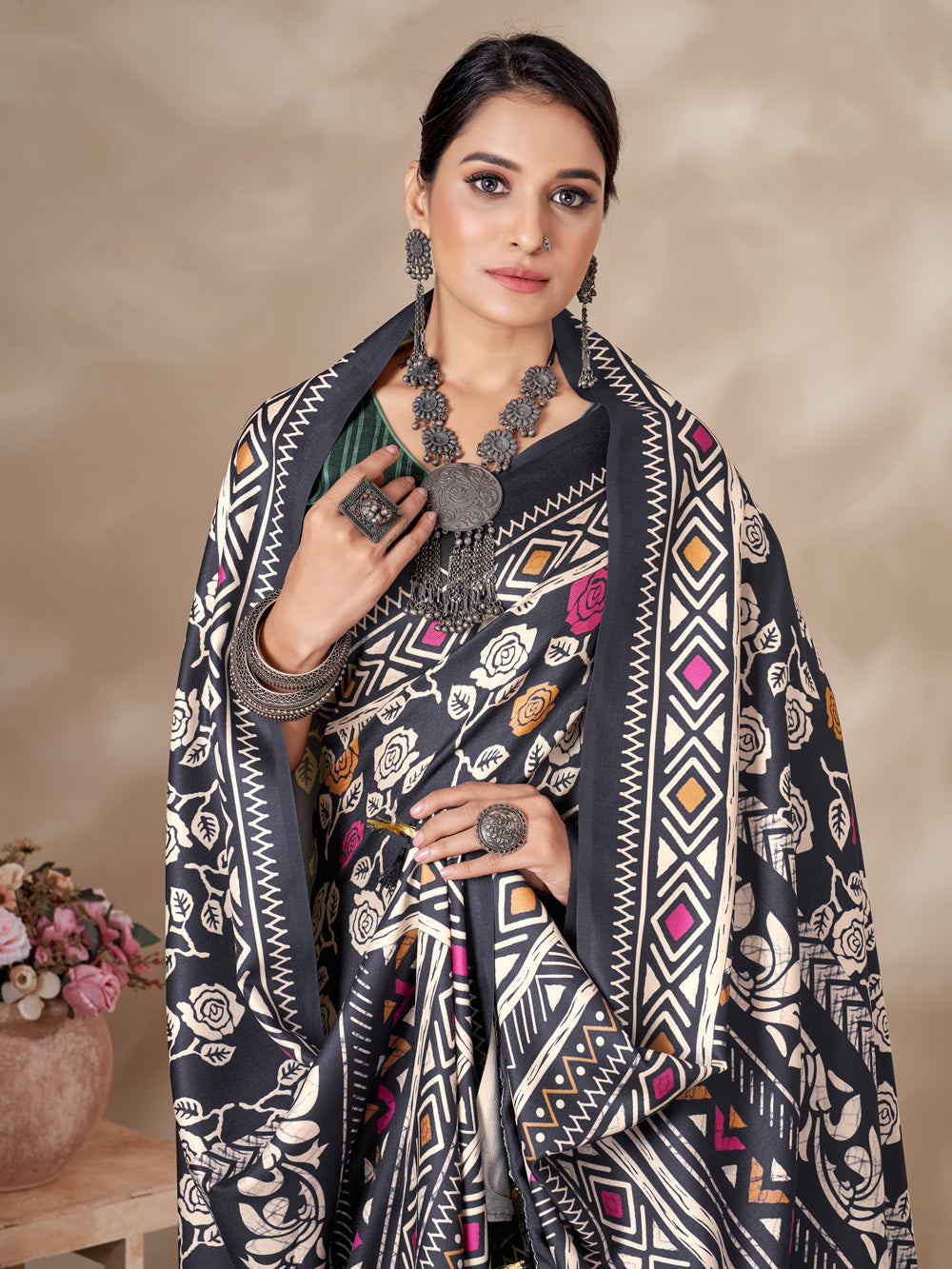 Elegant Pashmina Saree | Perfect Designer Digital Printed Work