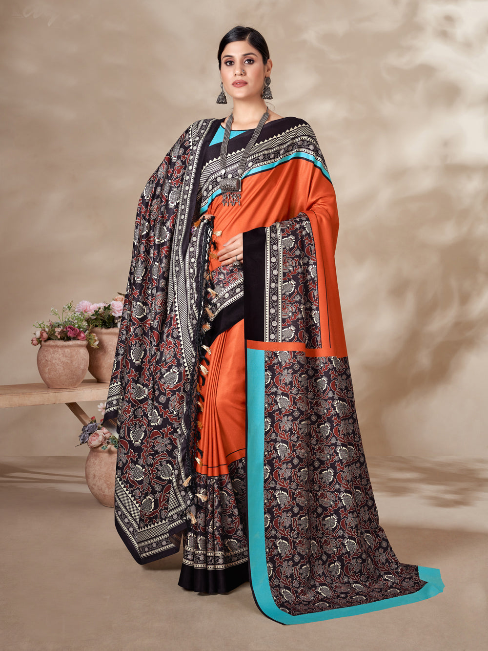 Exclusive Pashmina Saree | Intricate Designer Digital Printed Embellishment