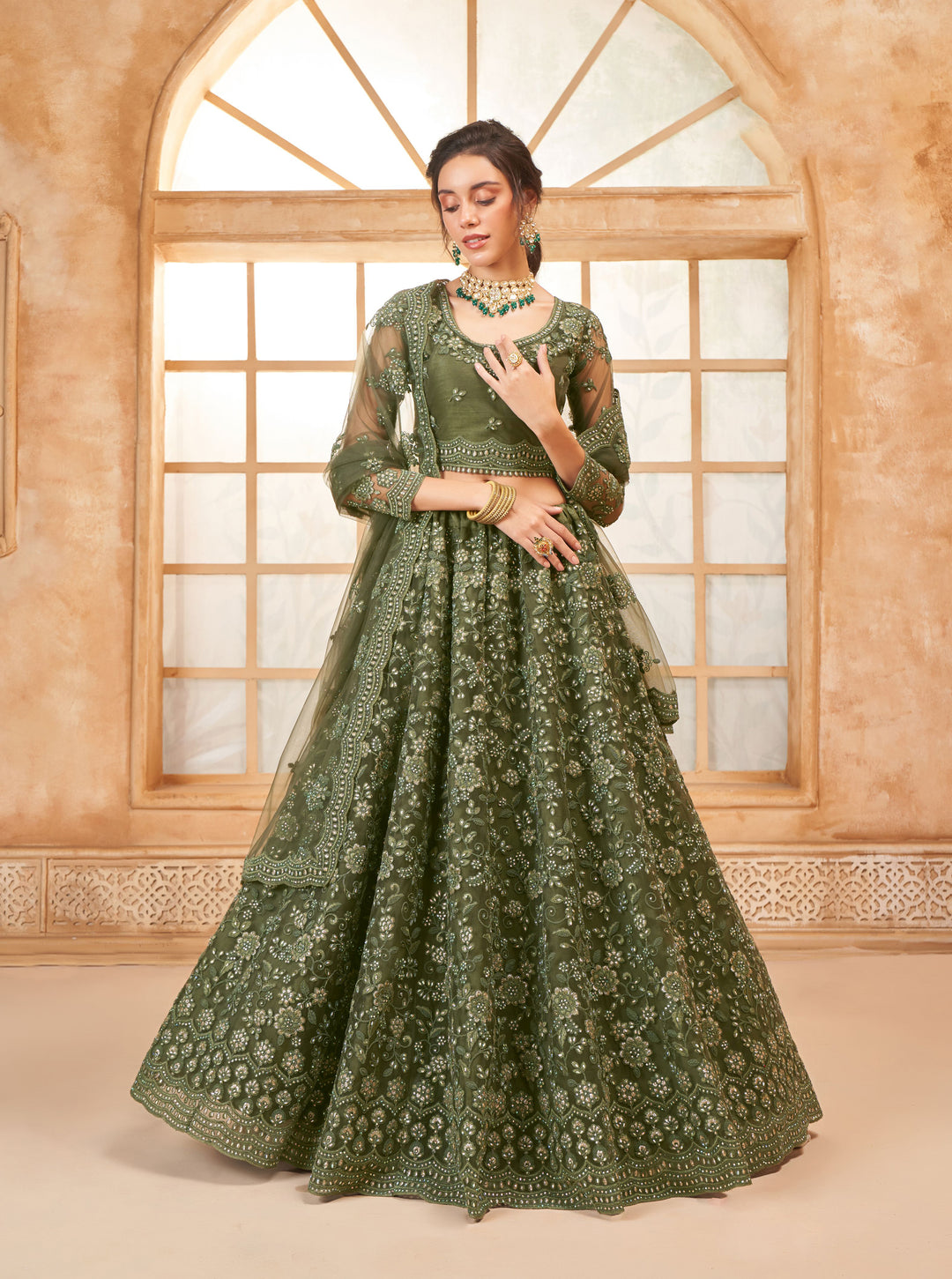 Soft Net Designer Lehenga Choli | Diamond Embroidery & weddings Look