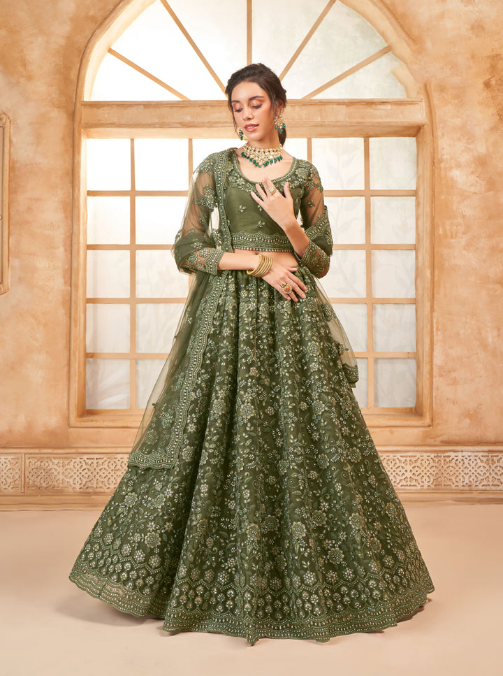 Soft Net Designer Lehenga Choli | Diamond Embroidery & weddings Look