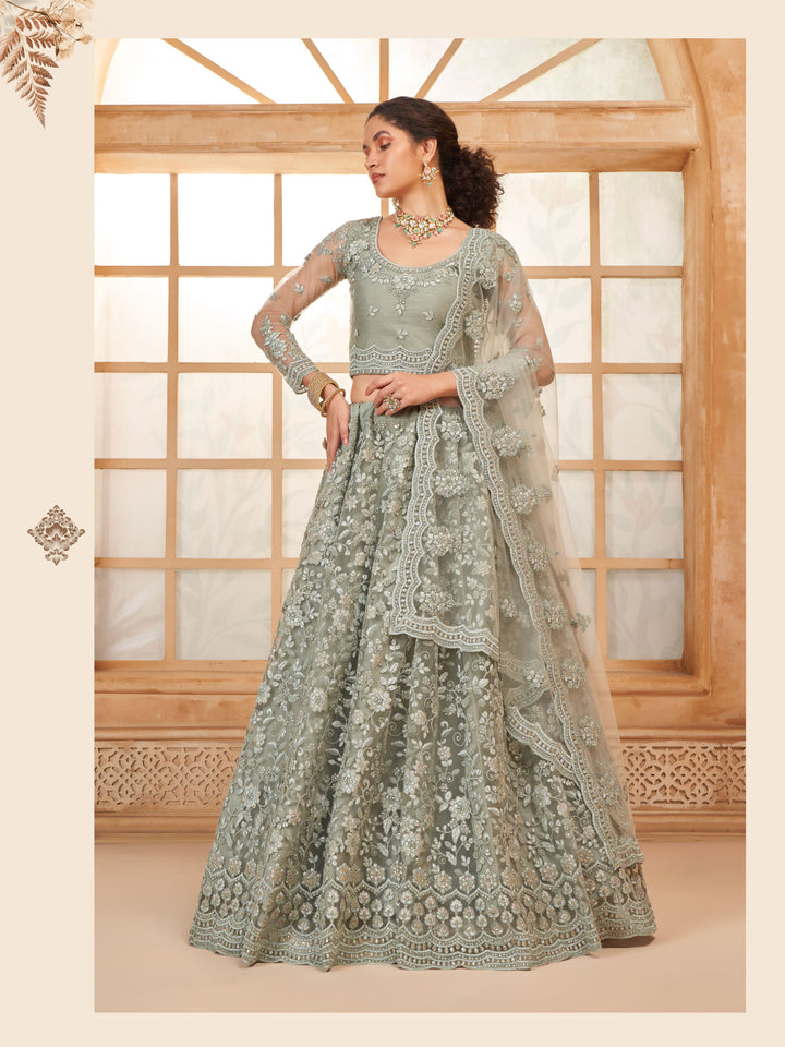 Soft Net Designer Lehenga Choli | Diamond Embroidery & weddings Look