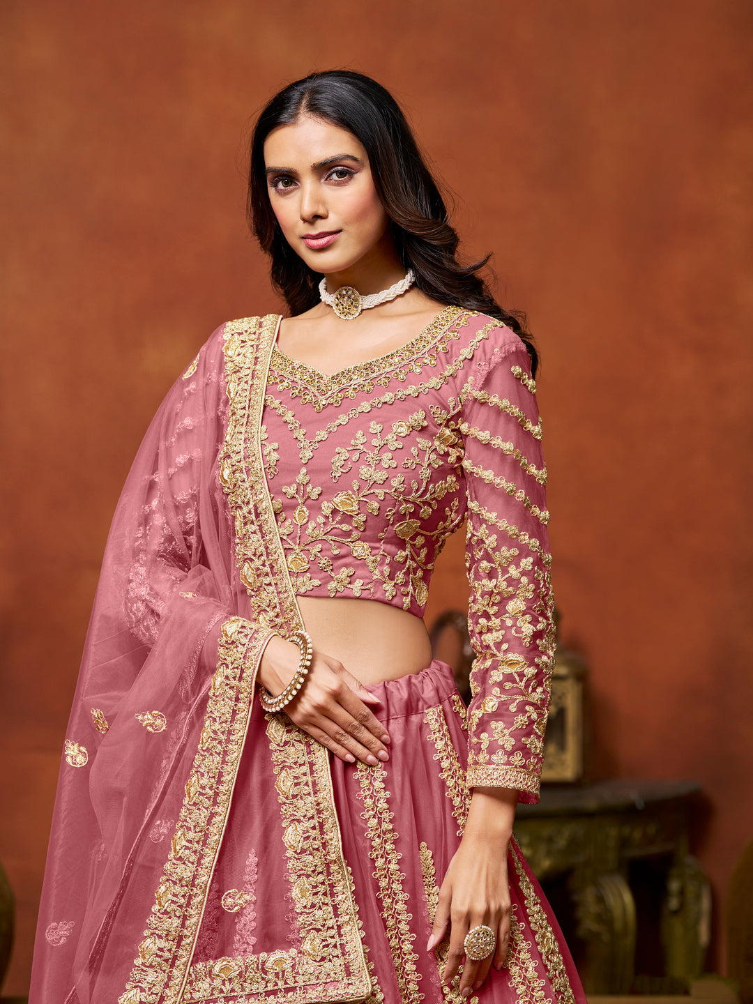 Elegant Net Lehenga with Dupatta | Crafted for Timeless Elegance