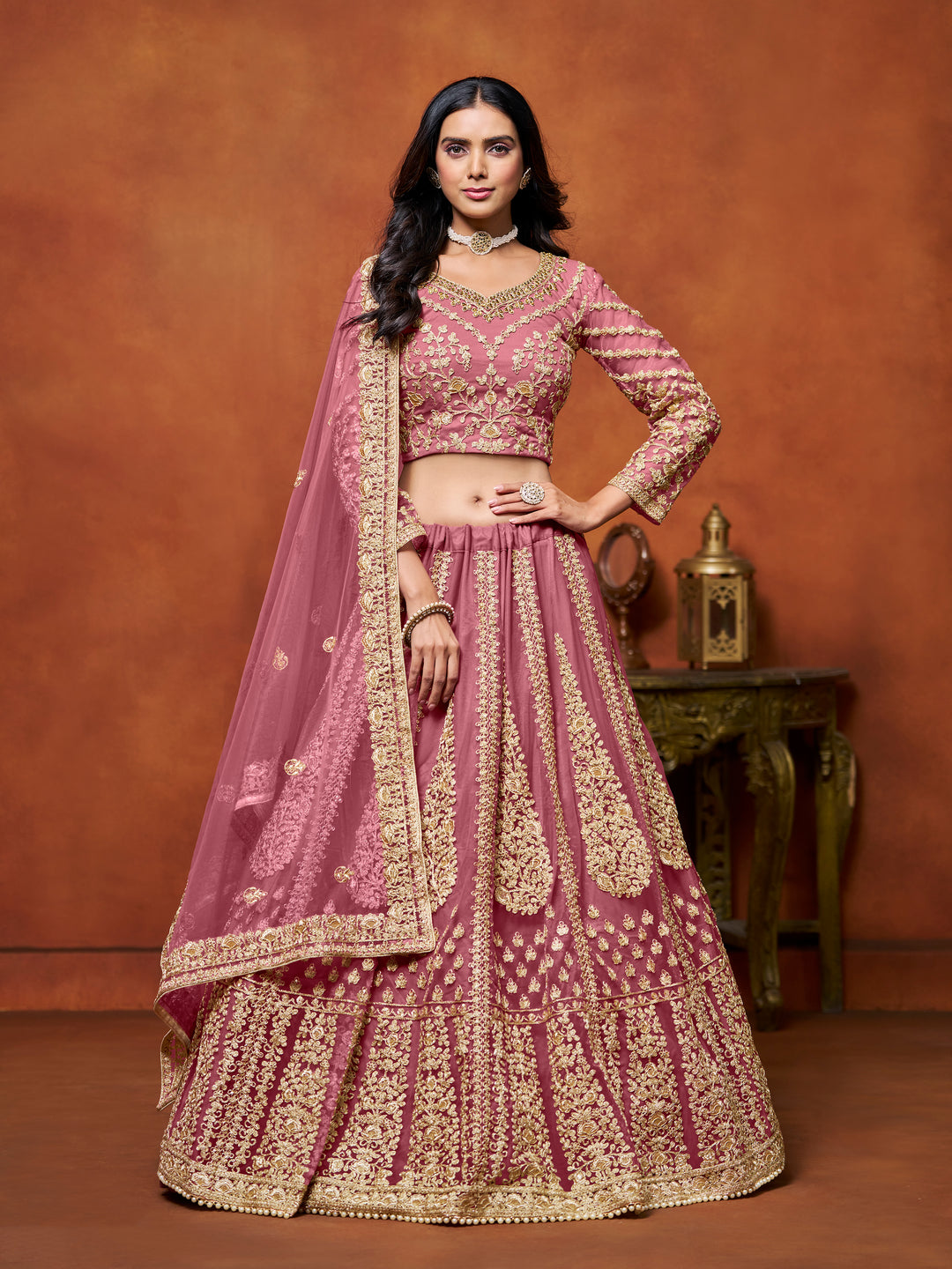 Elegant Net Lehenga with Dupatta | Crafted for Timeless Elegance