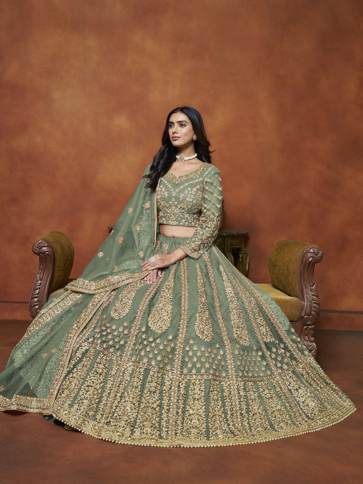 Elegant Net Lehenga with Dupatta | Crafted for Timeless Elegance