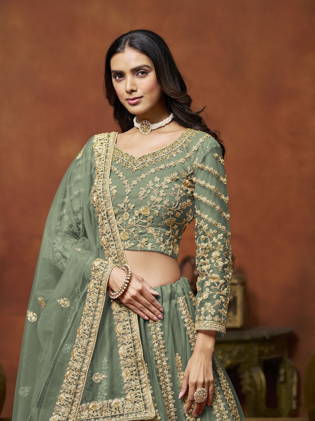 Elegant Net Lehenga with Dupatta | Crafted for Timeless Elegance