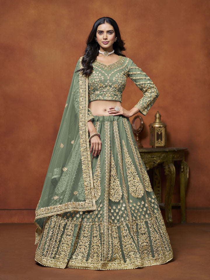 Elegant Net Lehenga with Dupatta | Crafted for Timeless Elegance