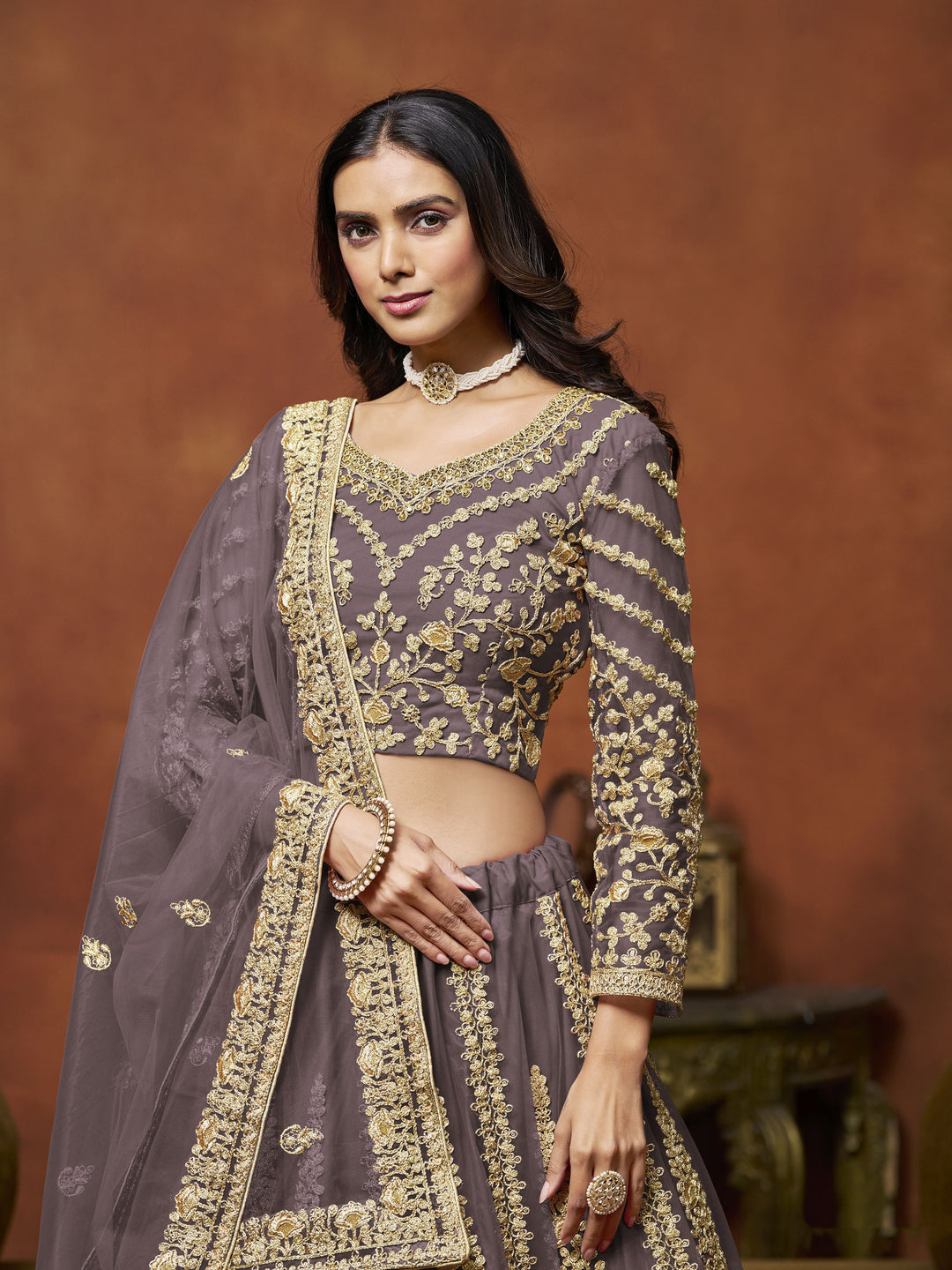 Elegant Net Lehenga with Dupatta | Crafted for Timeless Elegance