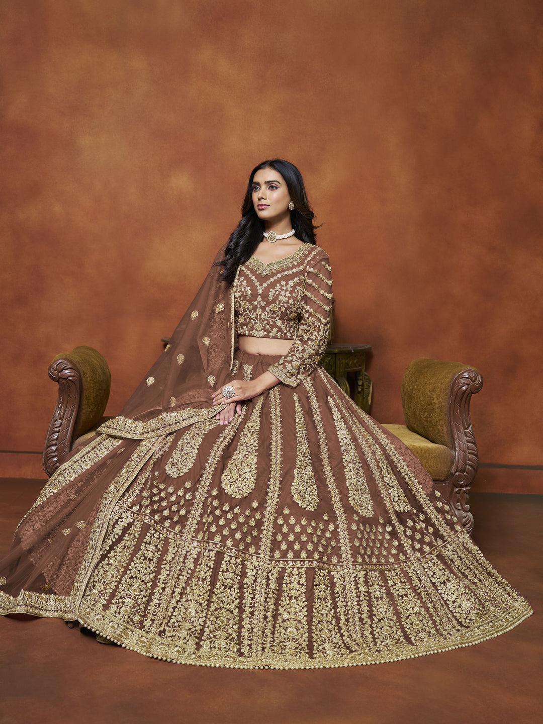 Elegant Net Lehenga with Dupatta | Crafted for Timeless Elegance