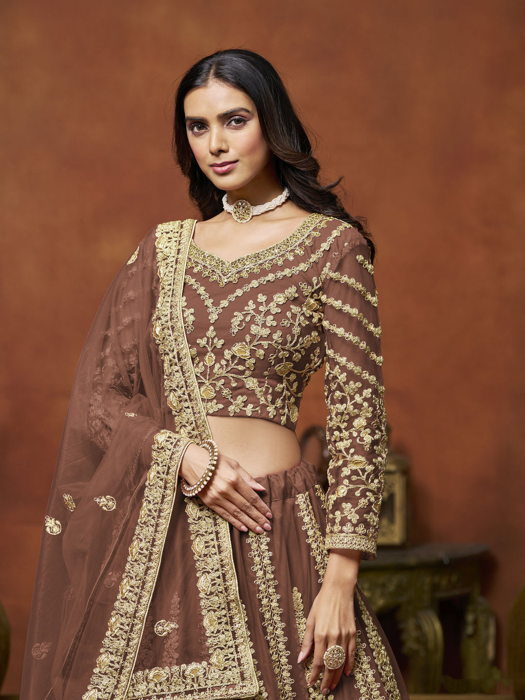 Elegant Net Lehenga with Dupatta | Crafted for Timeless Elegance