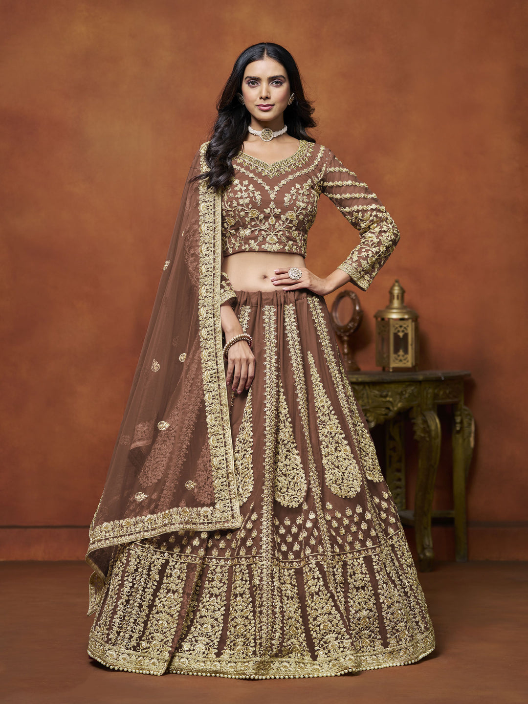 Elegant Net Lehenga with Dupatta | Crafted for Timeless Elegance