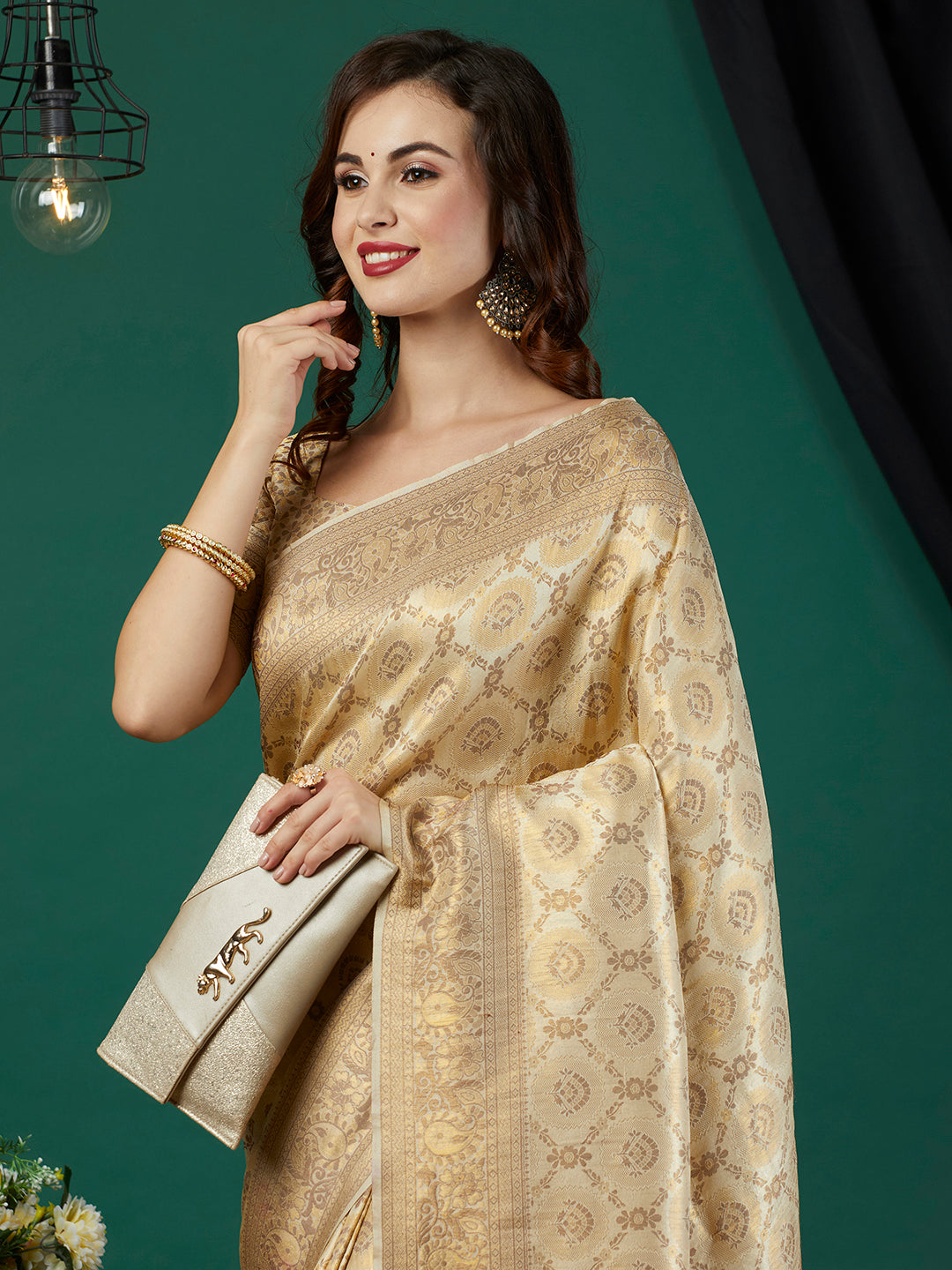 Elegant Heavy-Embroidered Kanjivaram Saree | Perfect for Weddings & Events