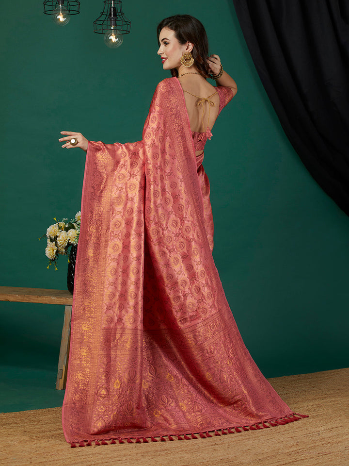 Elegant Heavy-Embroidered Kanjivaram Saree | Perfect for Weddings & Events