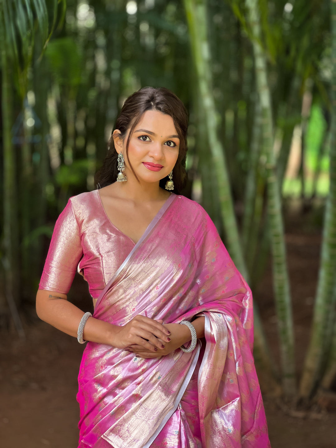 Elegant Tissue-Silk Saree | Designer Weaving Jari Meenakari for Events