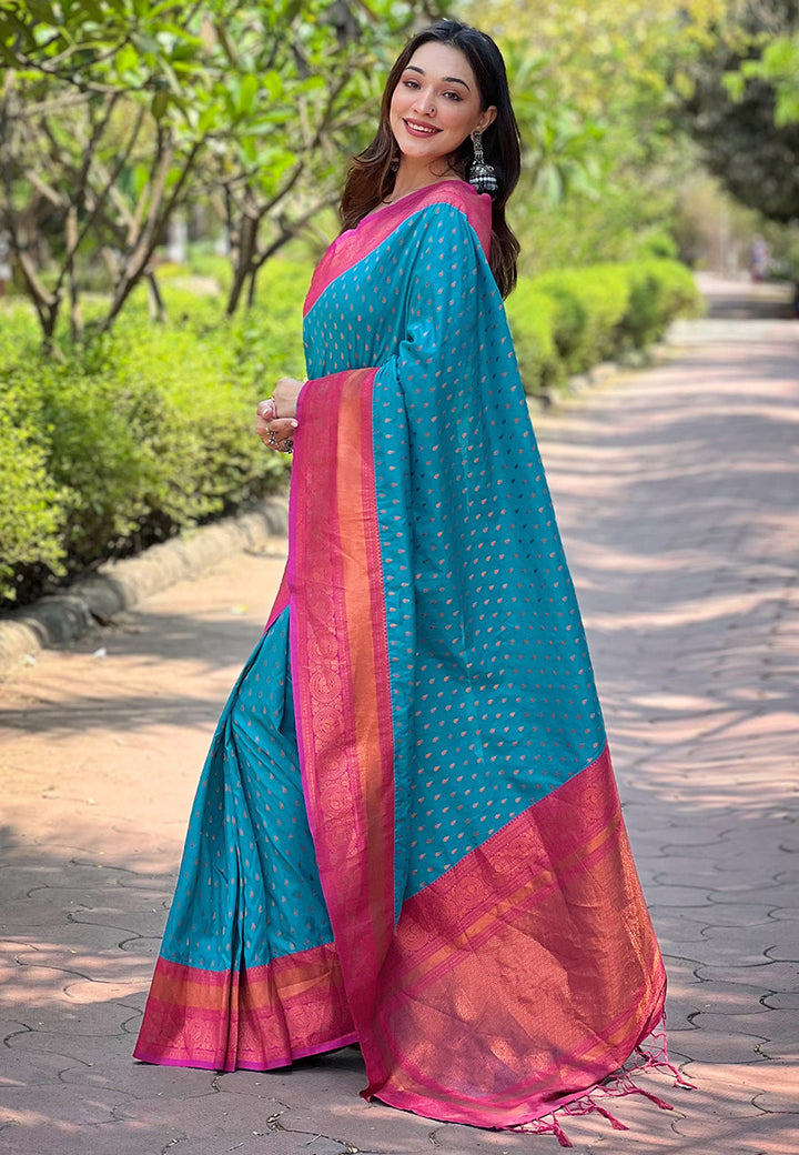 Elegant Pashmina-Silk Saree | Designer Hand-Work for Special Events