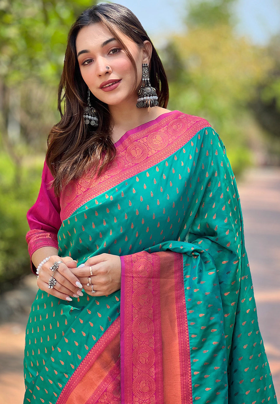 Elegant Pashmina-Silk Saree | Designer Hand-Work for Special Events