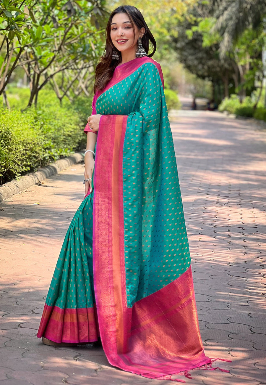 Elegant Pashmina-Silk Saree | Designer Hand-Work for Special Events