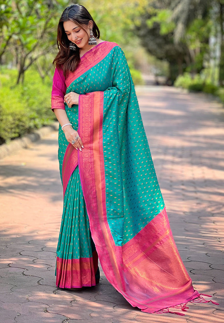 Elegant Pashmina-Silk Saree | Designer Hand-Work for Special Events