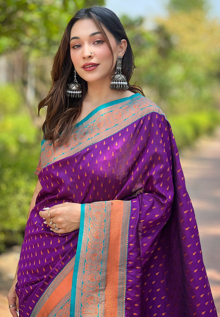 Elegant Pashmina-Silk Saree | Designer Hand-Work for Special Events