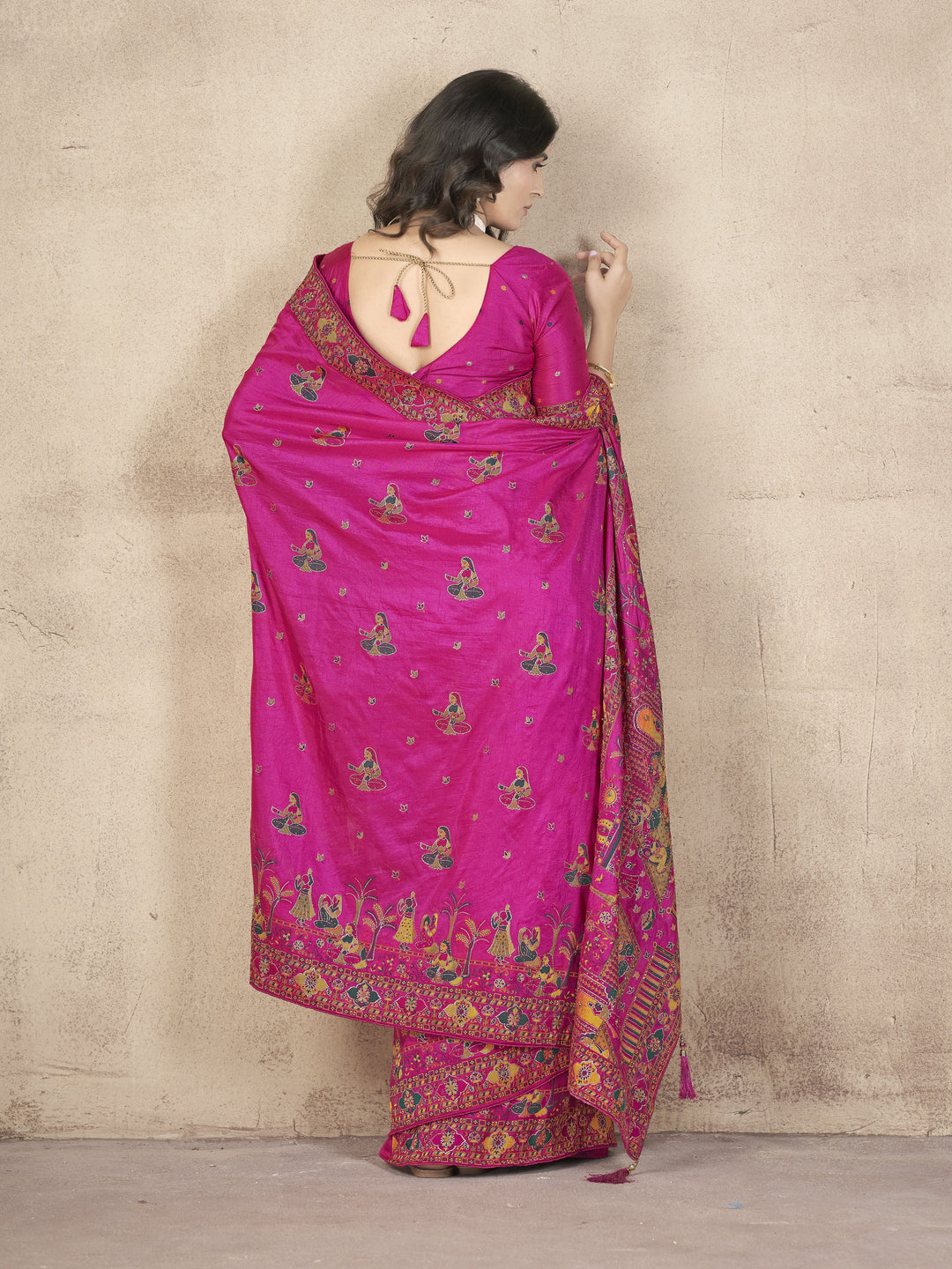 Elegant Pashmina-Silk Saree | Designer Hand-Work for Special Events