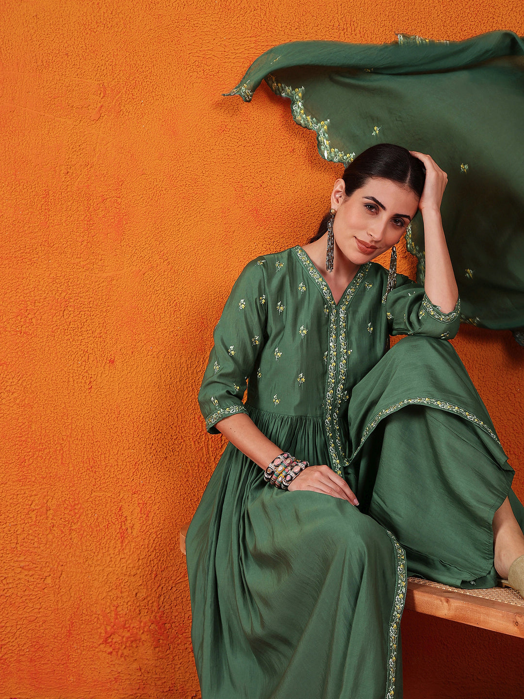 Stunning Silk Salwar Kameez with Embellished Detailing | Perfect for Festive Celebrations