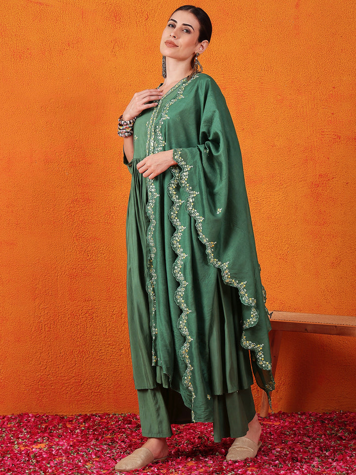 Stunning Silk Salwar Kameez with Embellished Detailing | Perfect for Festive Celebrations