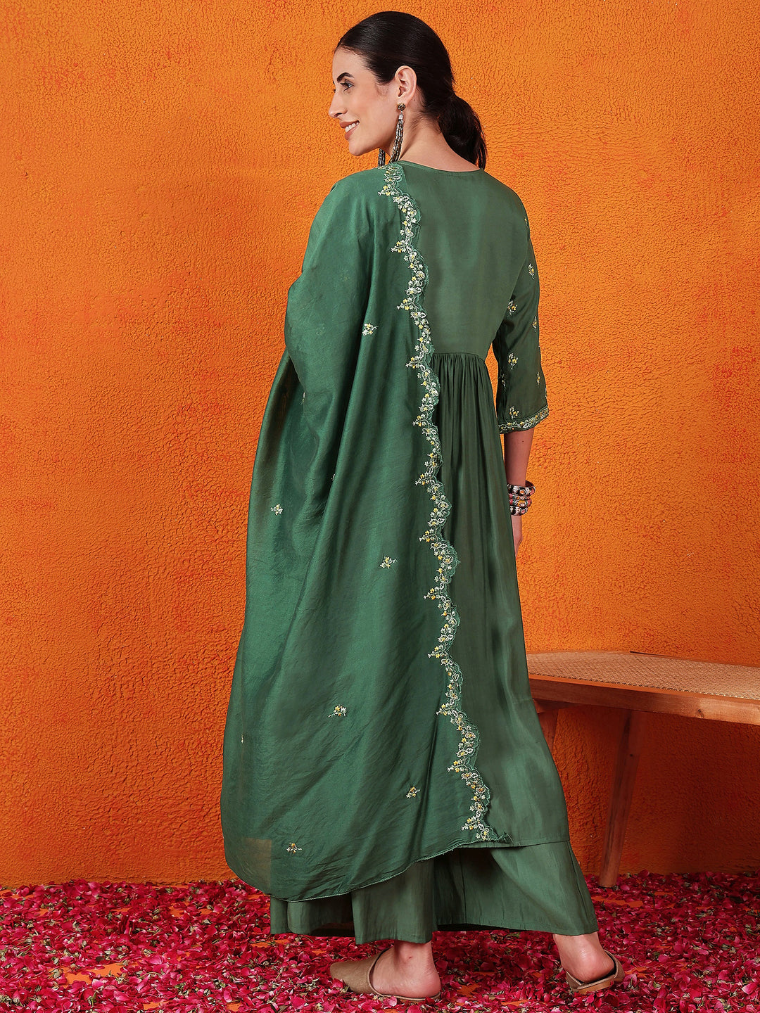 Stunning Silk Salwar Kameez with Embellished Detailing | Perfect for Festive Celebrations