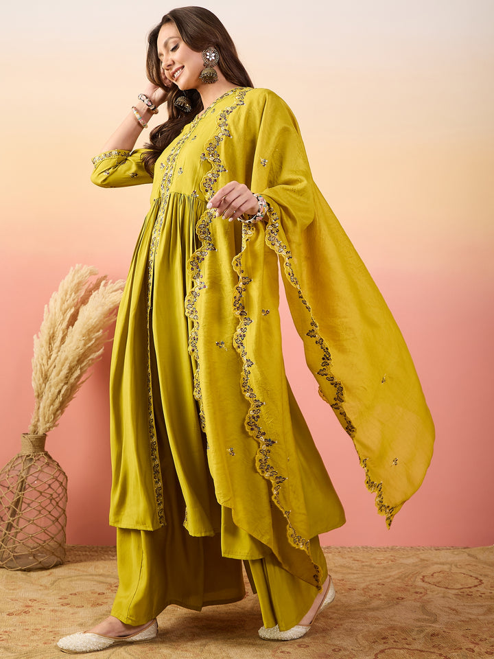 Stunning Silk Salwar Kameez with Embellished Detailing | Perfect for Festive Celebrations