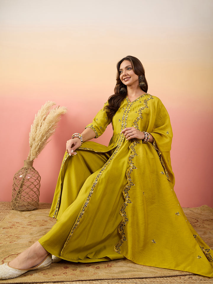 Stunning Silk Salwar Kameez with Embellished Detailing | Perfect for Festive Celebrations