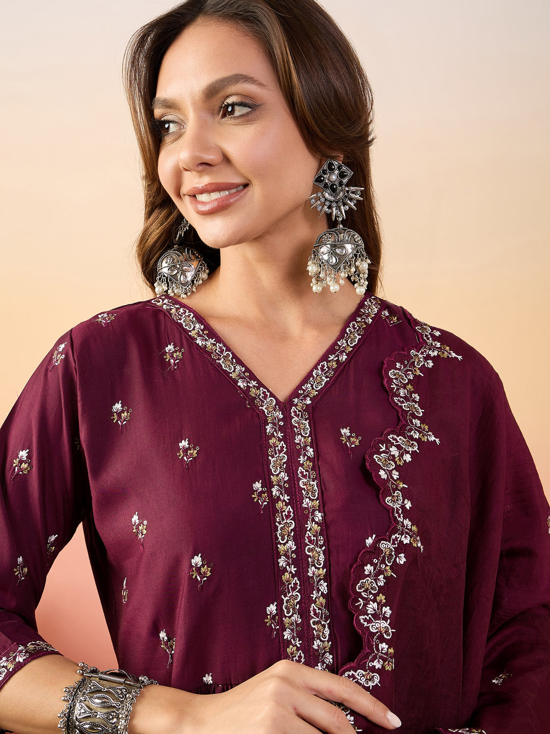 Stunning Silk Salwar Kameez with Embellished Detailing | Perfect for Festive Celebrations