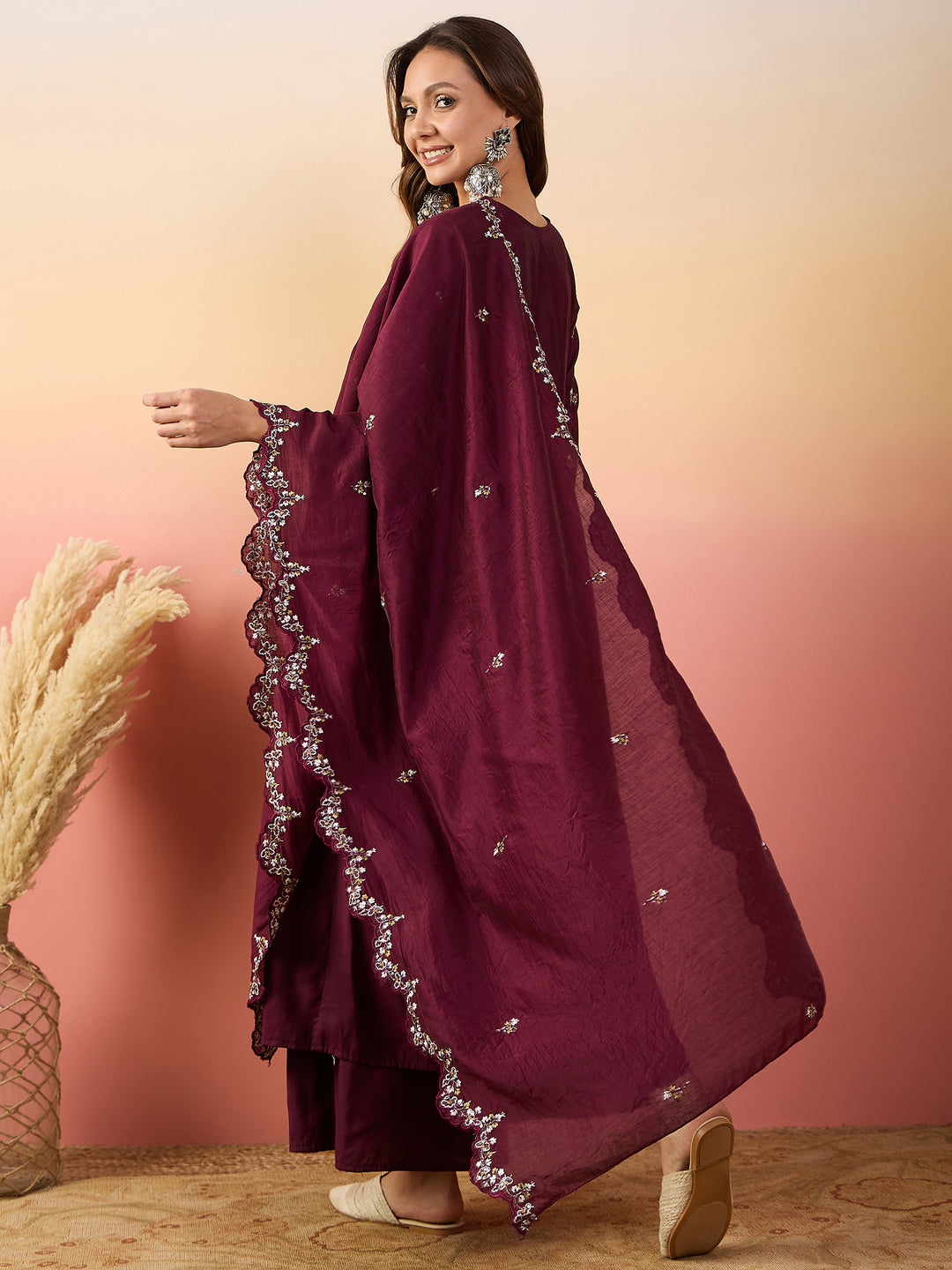 Stunning Silk Salwar Kameez with Embellished Detailing | Perfect for Festive Celebrations