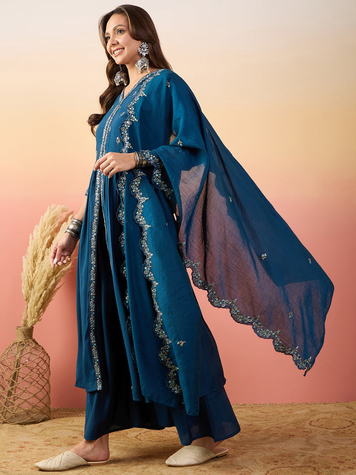 Stunning Silk Salwar Kameez with Embellished Detailing | Perfect for Festive Celebrations