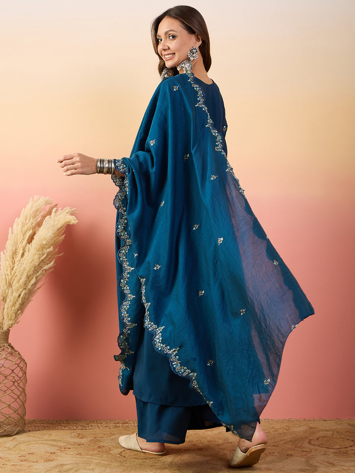 Stunning Silk Salwar Kameez with Embellished Detailing | Perfect for Festive Celebrations