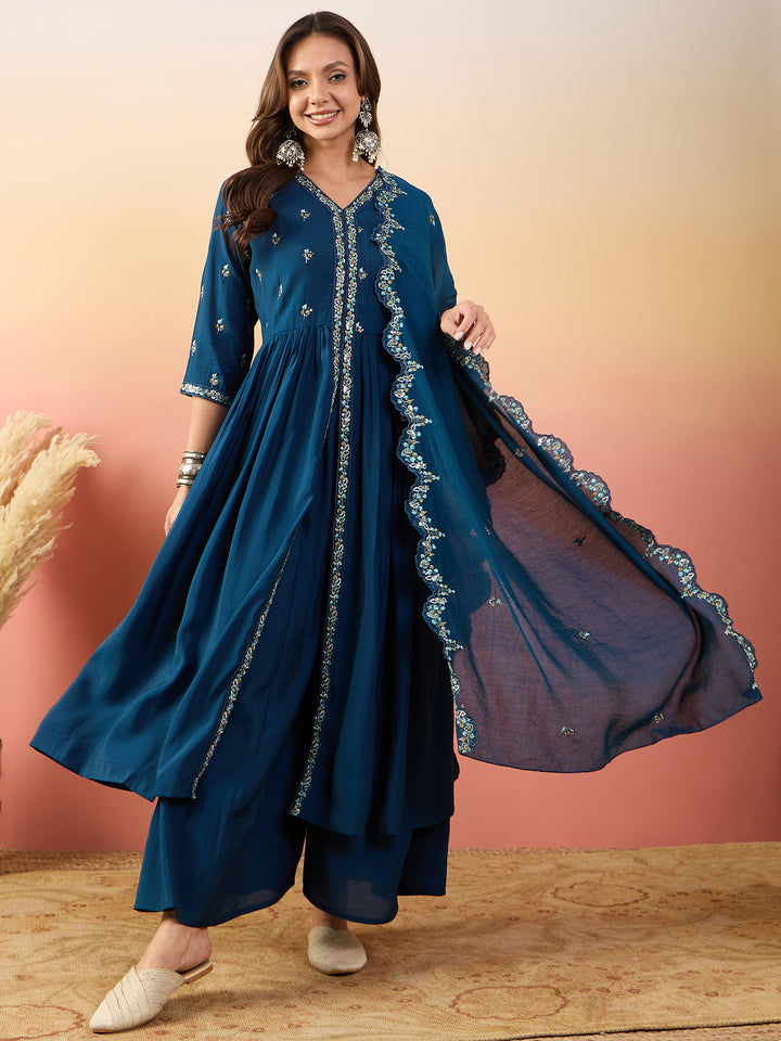 Stunning Silk Salwar Kameez with Embellished Detailing | Perfect for Festive Celebrations