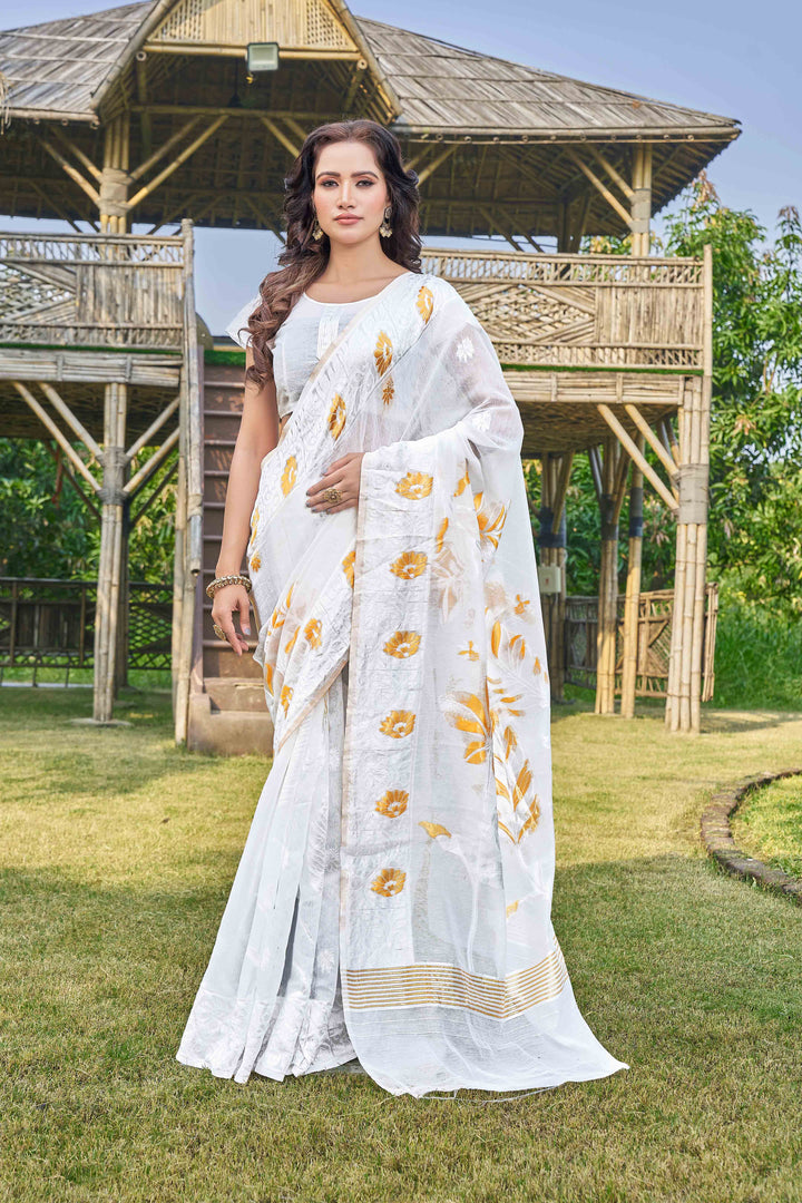 Silk-Cotton Saree | Woven Thread Designer for Special Events & Weddings