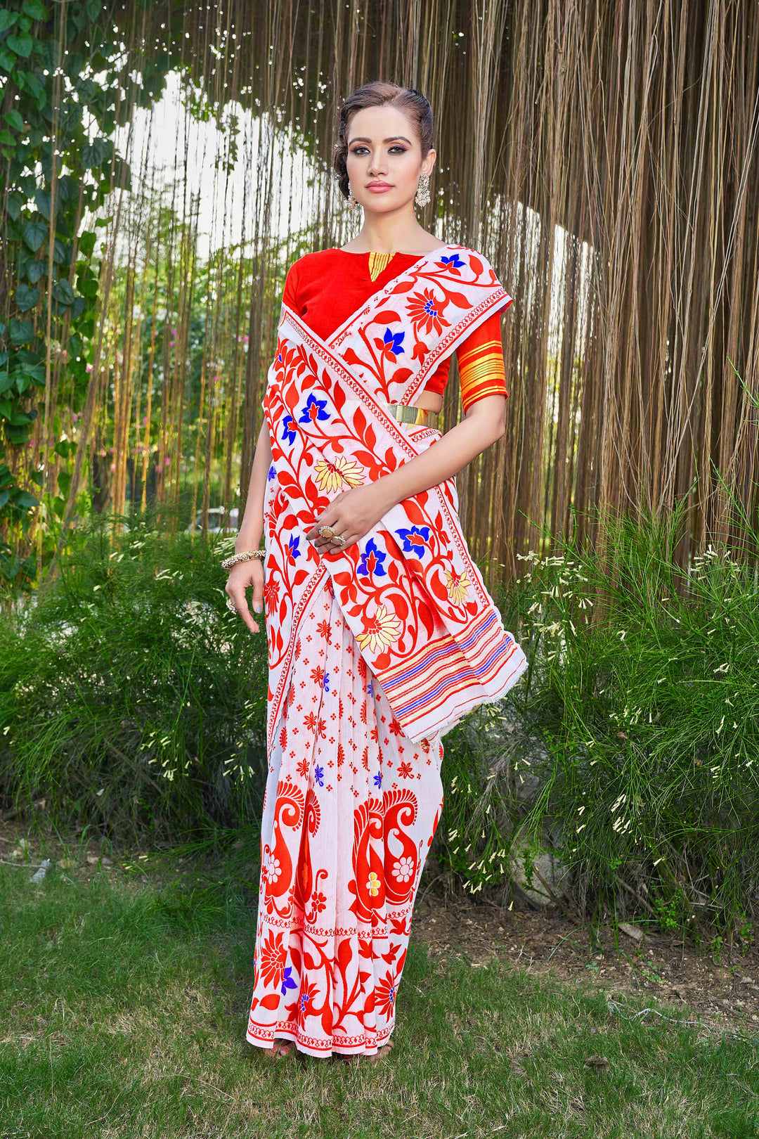 Elegant Silk-Cotton Saree | Woven Thread Designer for Special Events