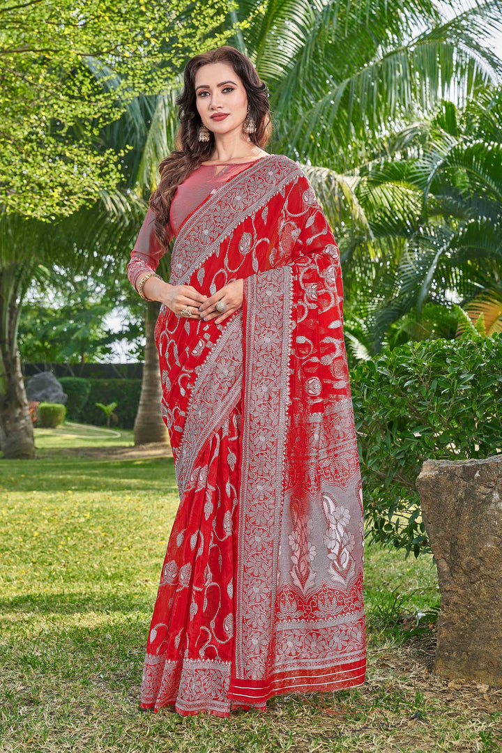 Silk-Cotton Designer Saree | Elegant Wevon Thread for Special Events