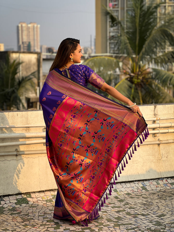 Soft Silk Saree | Woven Nath Meenakari Designer for Weddings & Festivals