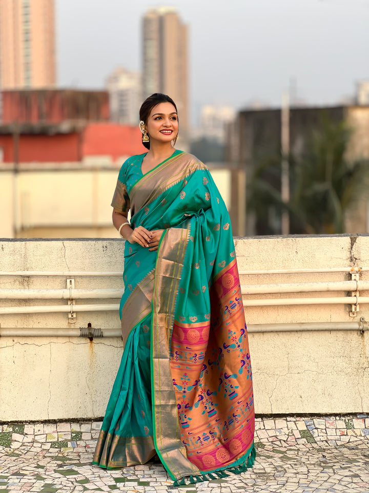 Soft Silk Saree | Woven Nath Meenakari Designer for Weddings & Festivals