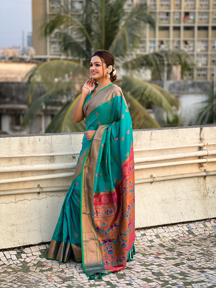 Soft Silk Saree | Woven Nath Meenakari Designer for Weddings & Festivals