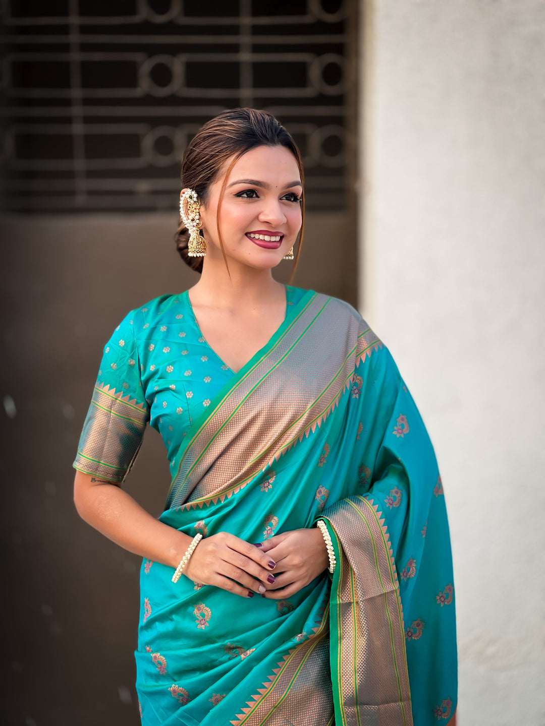 Soft Silk Saree | Woven Nath Meenakari Designer for Weddings & Festivals