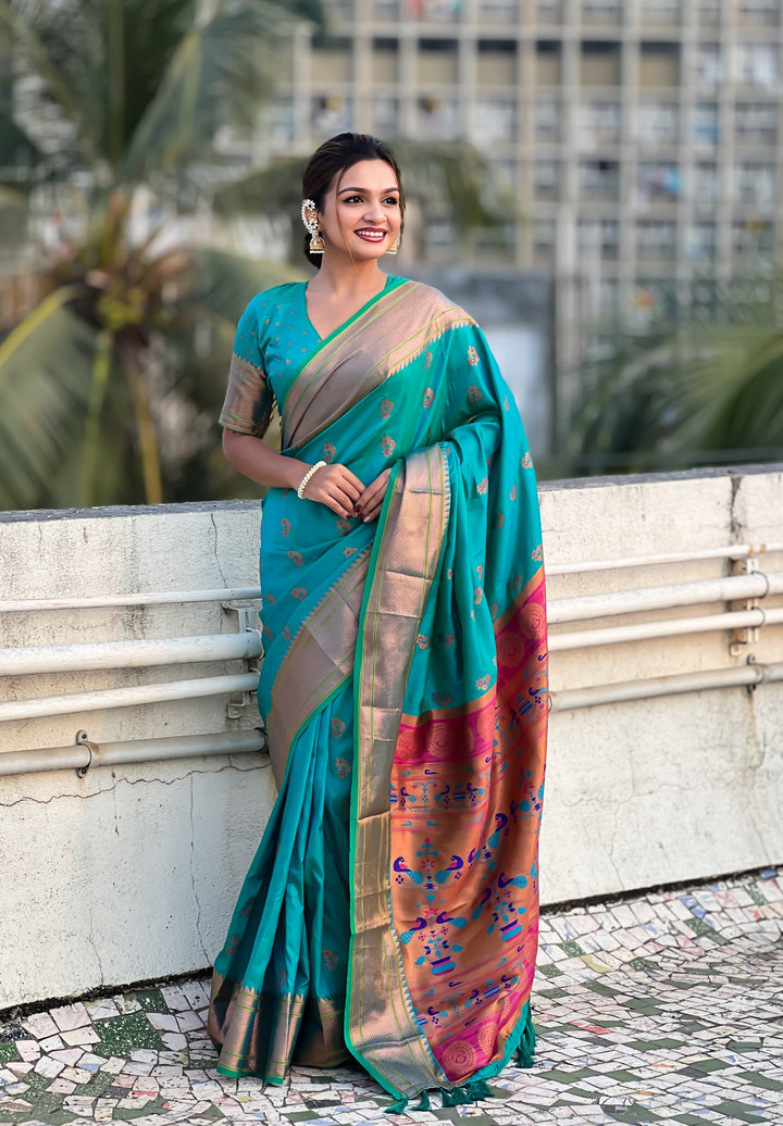 Soft Silk Saree | Woven Nath Meenakari Designer for Weddings & Festivals