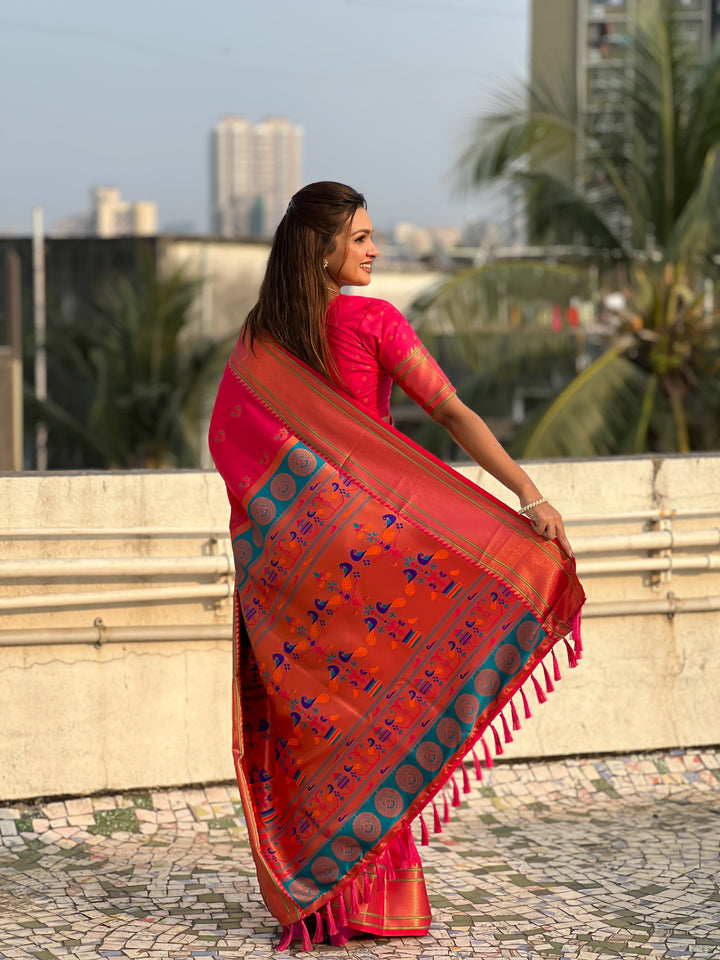 Soft Silk Saree | Woven Nath Meenakari Designer for Weddings & Festivals