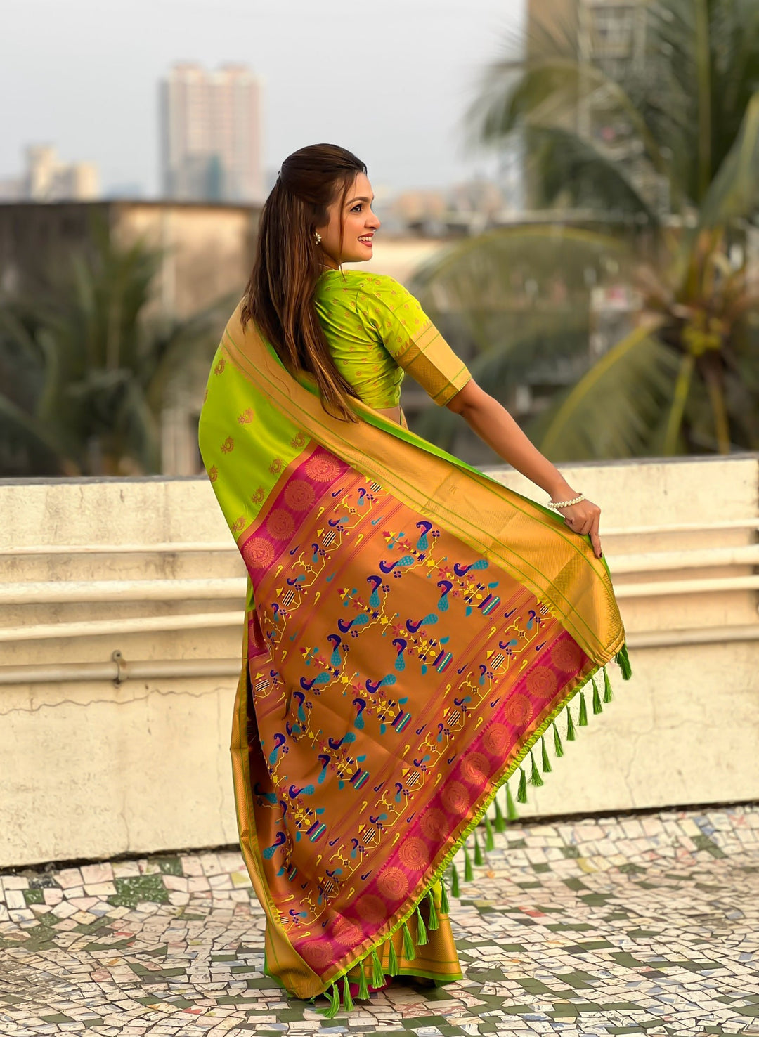 Soft Silk Saree | Woven Nath Meenakari Designer for Weddings & Festivals