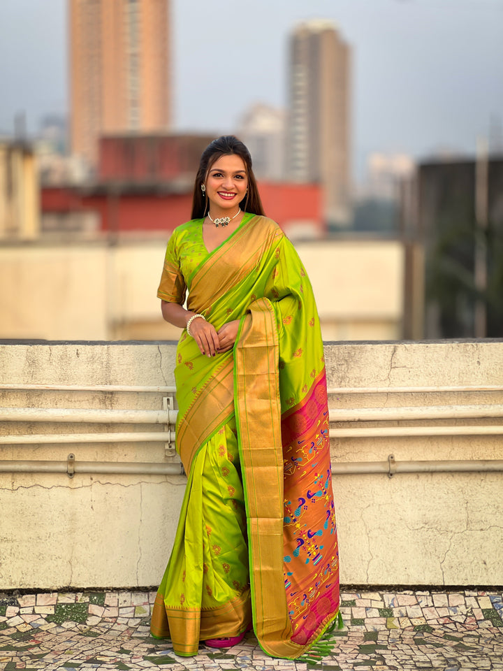 Soft Silk Saree | Woven Nath Meenakari Designer for Weddings & Festivals