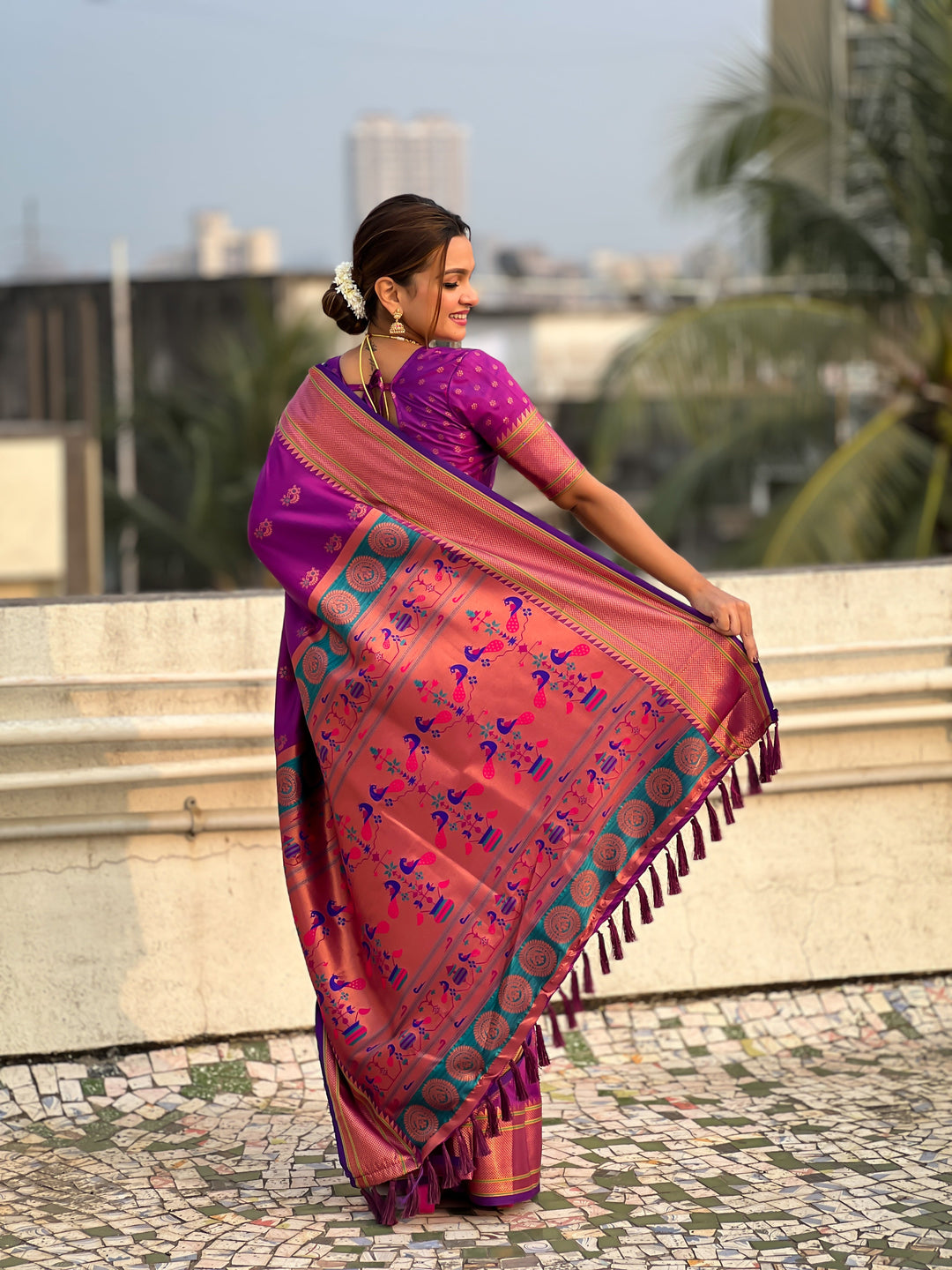 Soft Silk Saree | Woven Nath Meenakari Designer for Weddings & Festivals