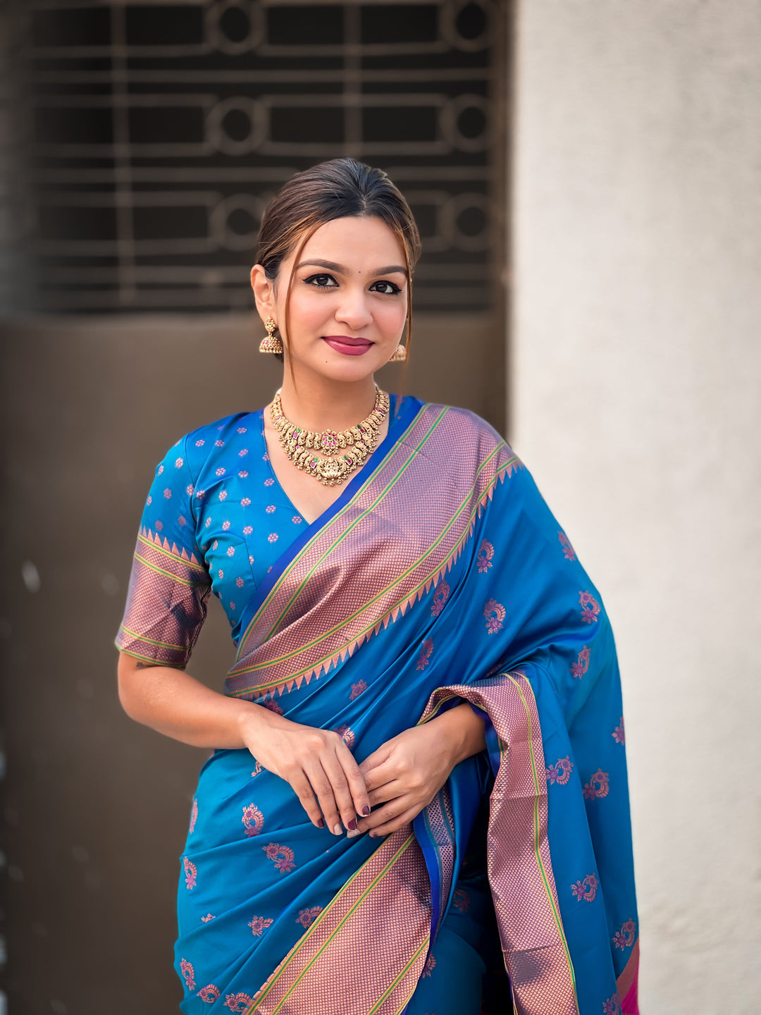 Soft Silk Saree | Woven Nath Meenakari Designer for Weddings & Festivals