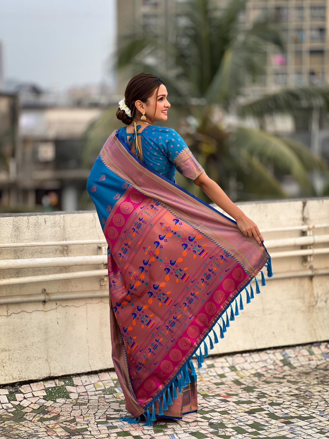 Soft Silk Saree | Woven Nath Meenakari Designer for Weddings & Festivals