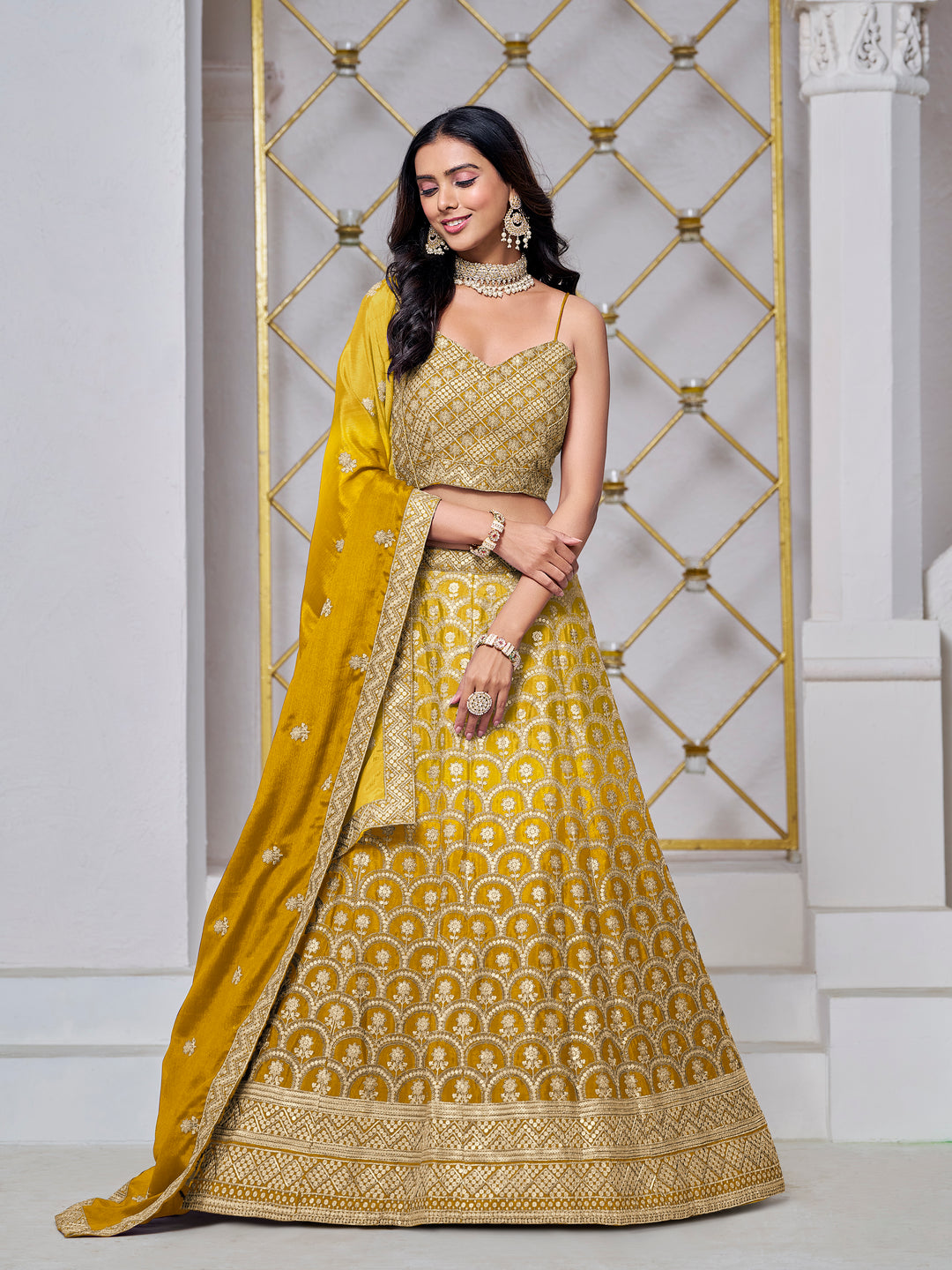 Elegant Chinon Lehenga with Dupatta | A Captivating Traditional Ensemble