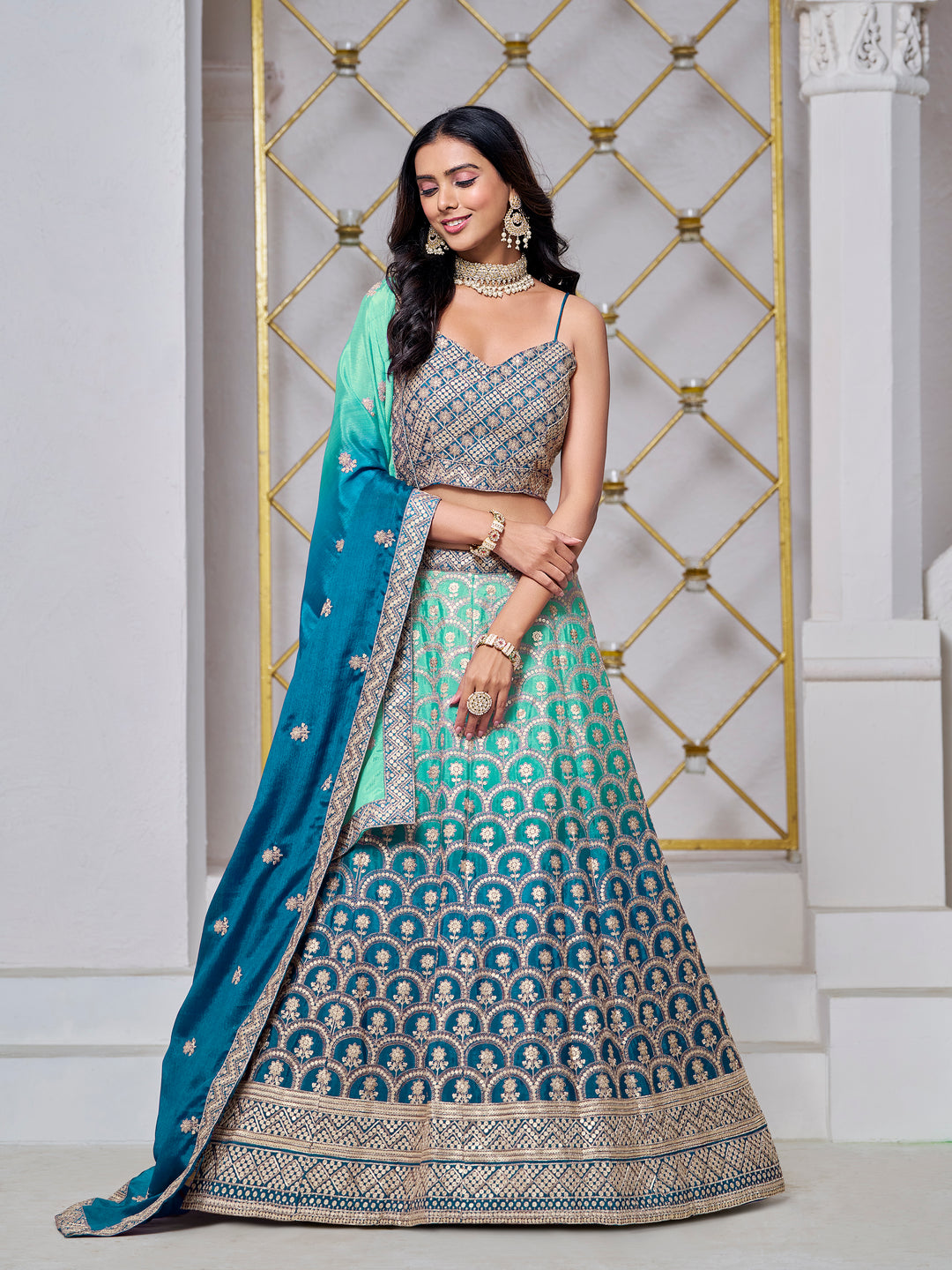 Elegant Chinon Lehenga with Dupatta | A Captivating Traditional Ensemble